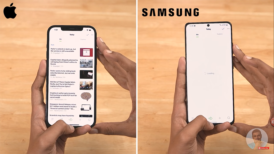 iPhone 12 Pro Max chiến thẳng áp đảo Galaxy S21 Ultra trong video so sánh tốc độ mở ứng dụng