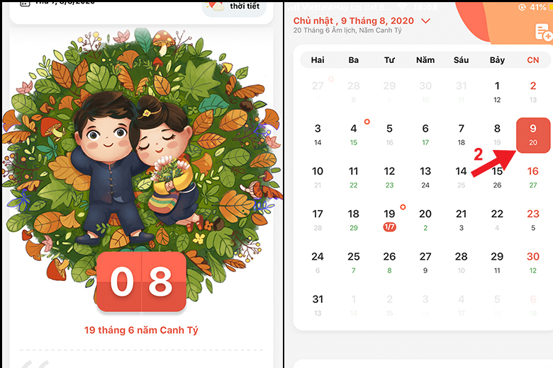 Bước 2 cách xem lịch âm trên iPhone cách 2