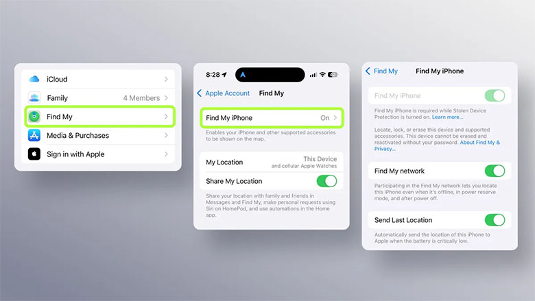 Cách bật Find My và Find My Network
