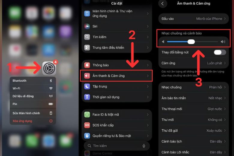 Kiểm tra và tăng âm lượng chuông