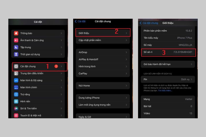 Bước 2: Tiến hành sao chép số Seri của iPhone.