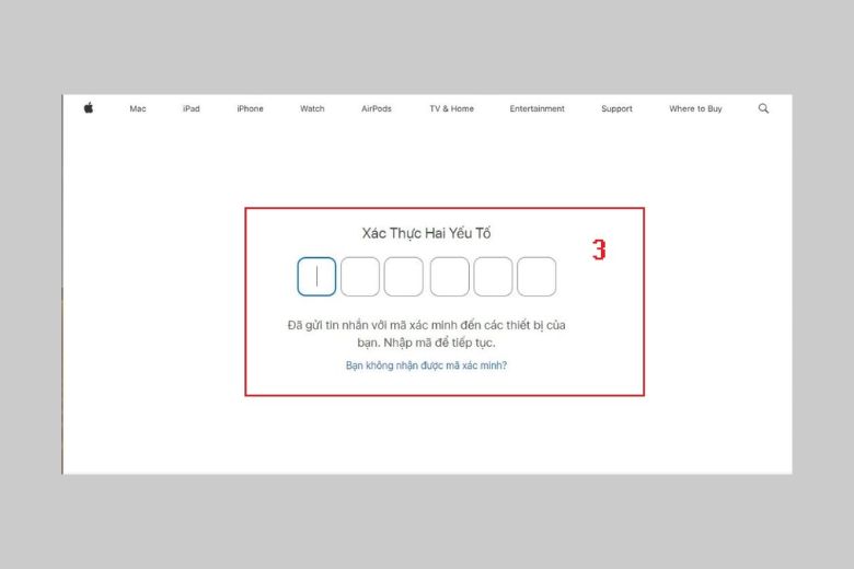 Bước 3: Hệ thống sẽ gửi yêu cầu để người dùng xác thực hai yếu tố.