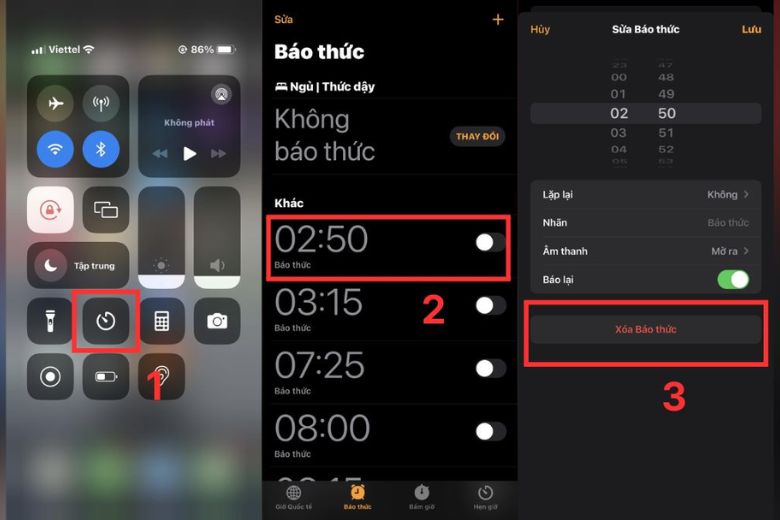 Cách xoá báo thức trên iPhone