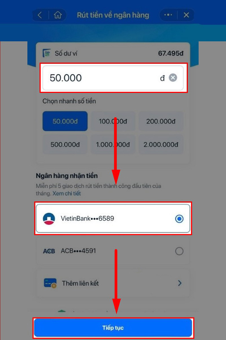 Chuyển tiền từ ZaloPay sang Momo đơn giản và cực kì nhanh chóng: Bước 2
