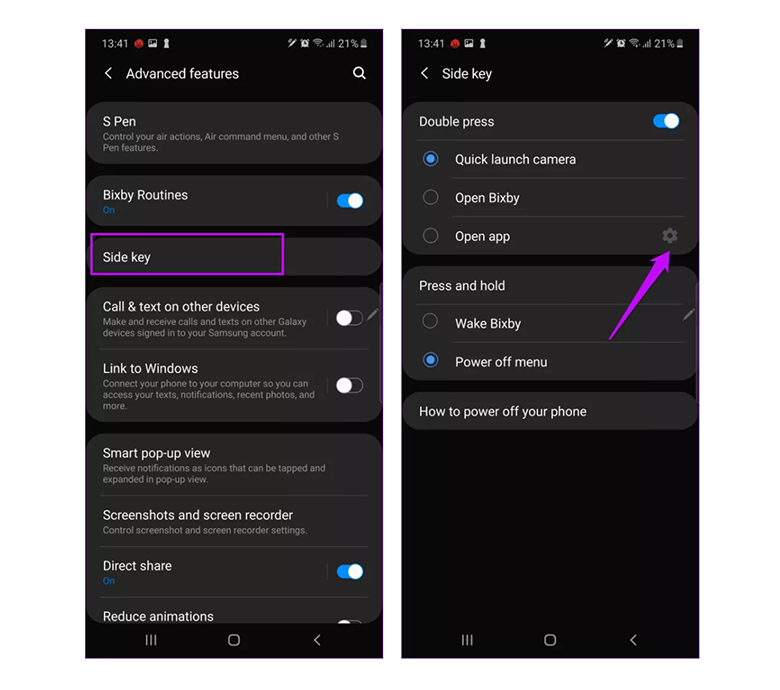 Thiết lập Side Key