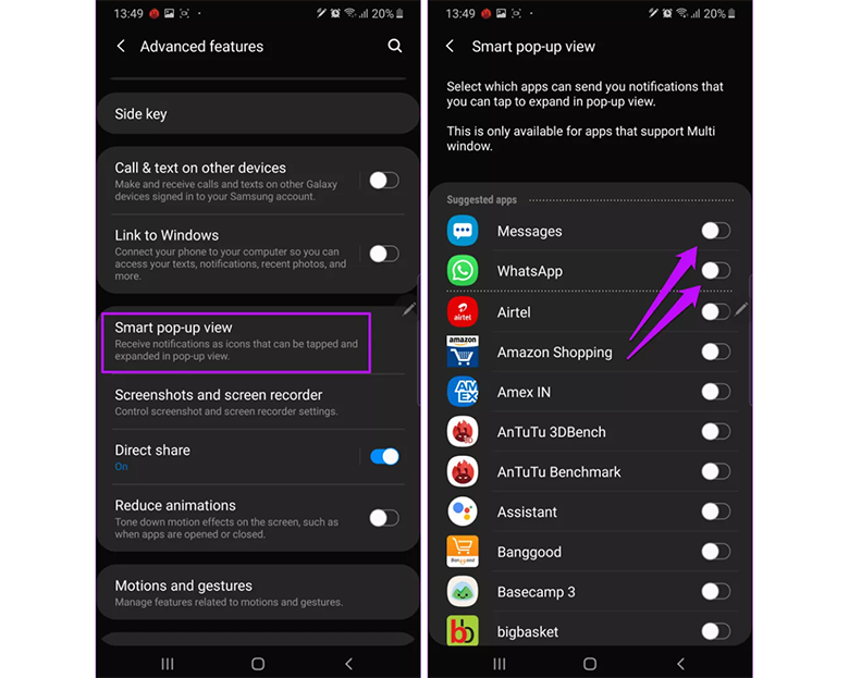 Samsung Note 10 Smart Popup View