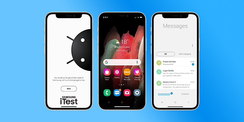 Giao diện iTest của Samsung trên iPhone