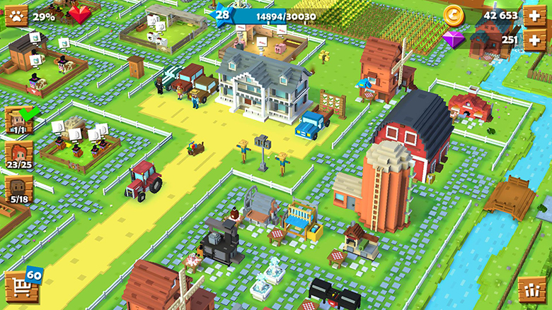 Blocky Farm trò chơi làm nông thú vị