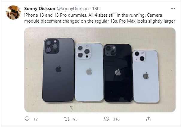 Dòng iPhone 13 lộ rõ thiết kế qua mô hình dummy với cụm camera xếp chéo mới lạ