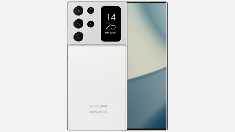 Mê mẫn trước concept Galaxy Note 21 Ultra với màn hình phụ phía sau