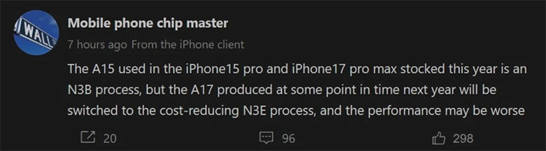Tin đồn kỳ lạ về hiệu suất của A17 Bionic của iPhone 15 Pro vào năm 2024
