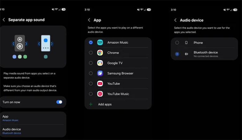 Tách âm thanh ứng dụng ra hai thiết bị khác nhau (Separate App Sound)