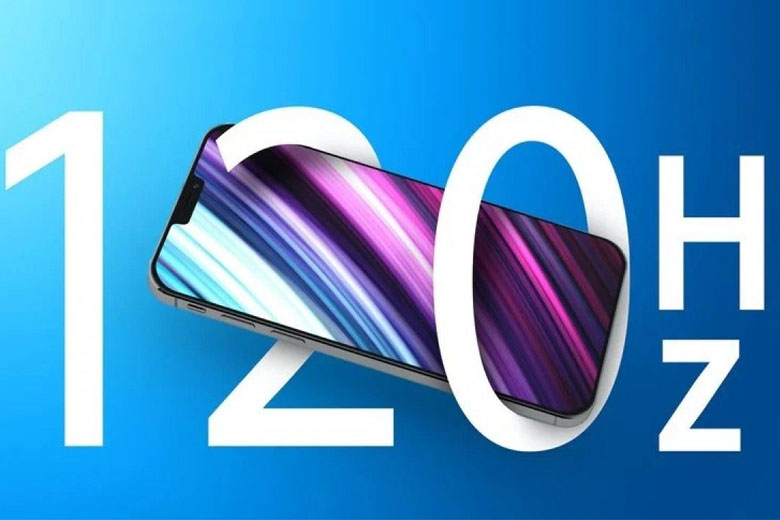 Apple trang bị tần số quét 120Hz sử dụng trên màn hình iPhone 13.