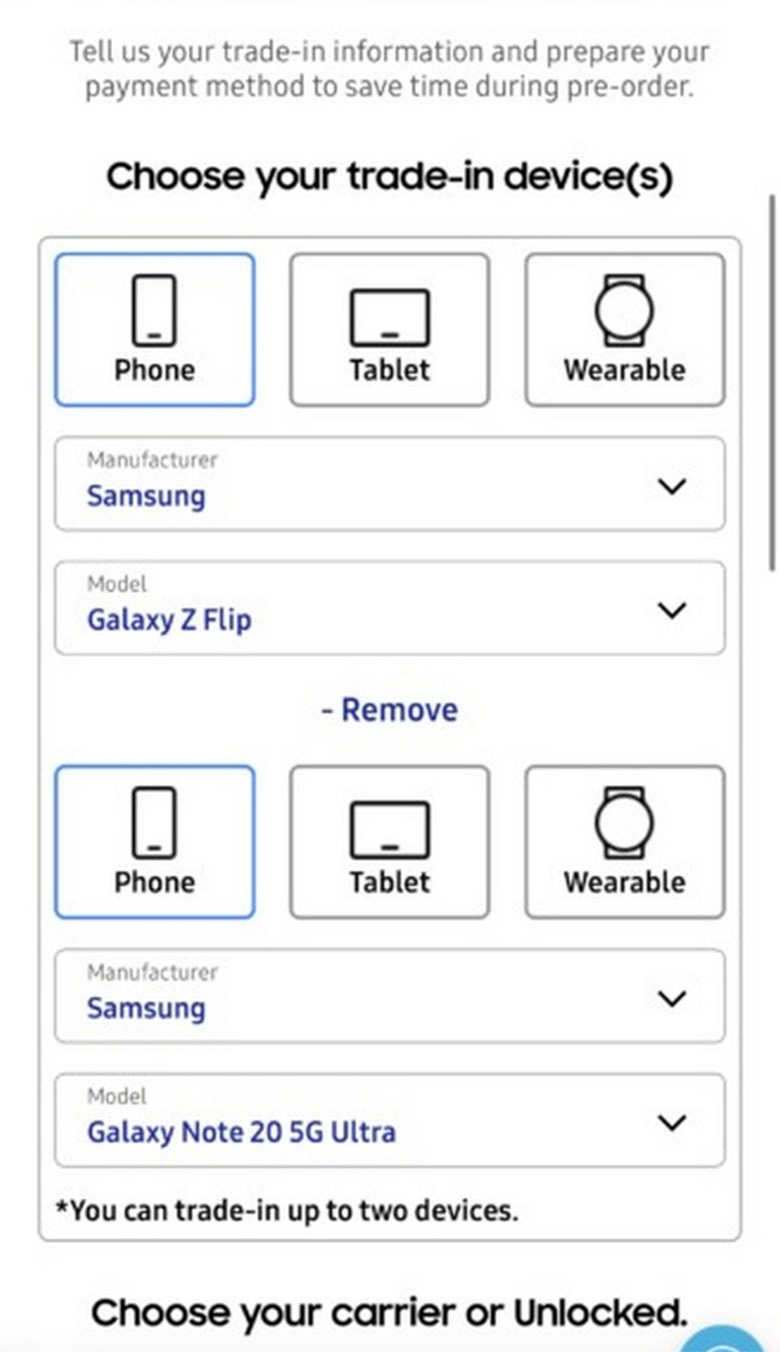 Người dùng có thể đổi hai chiếc điện thoại cũ để lấy Galaxy Z Fold 3?