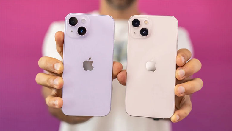 Cả iPhone 14 vs iPhone 13 đều dùng chung ngôn ngữ thiết kế vuông vức
