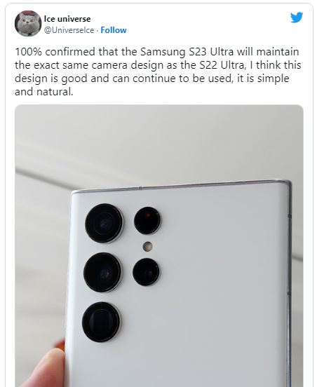 Galaxy S23 Ultra có thể sẽ gắn bó với thiết kế camera giọt nước