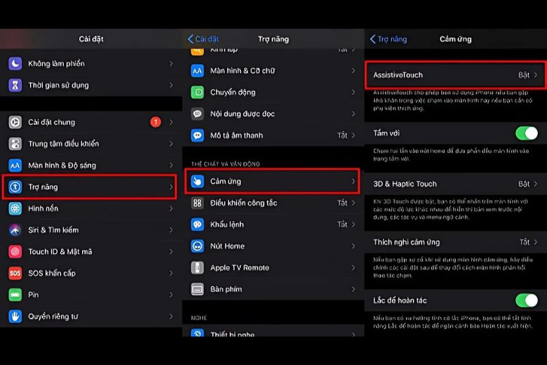 Bật tính năng “AssistiveTouch”