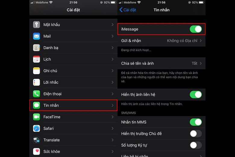 Hướng dẫn cách kích hoạt iMessage trên iPhone