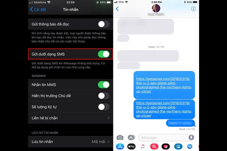 Cách chuyển từ iMessage sang SMS