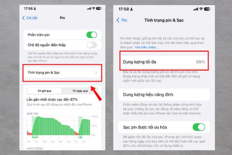 Cách kiểm tra tình trạng pin trên iPhone