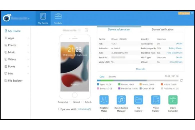 Kiểm tra pin iPhone đã bị thay chưa qua iTools 