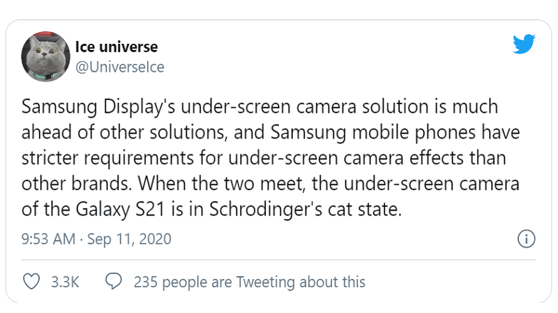 Có khả năng Galaxy S21 sẽ không tích hợp camera selfie ấn dưới màn hình, Samsung đang có dự định gì?