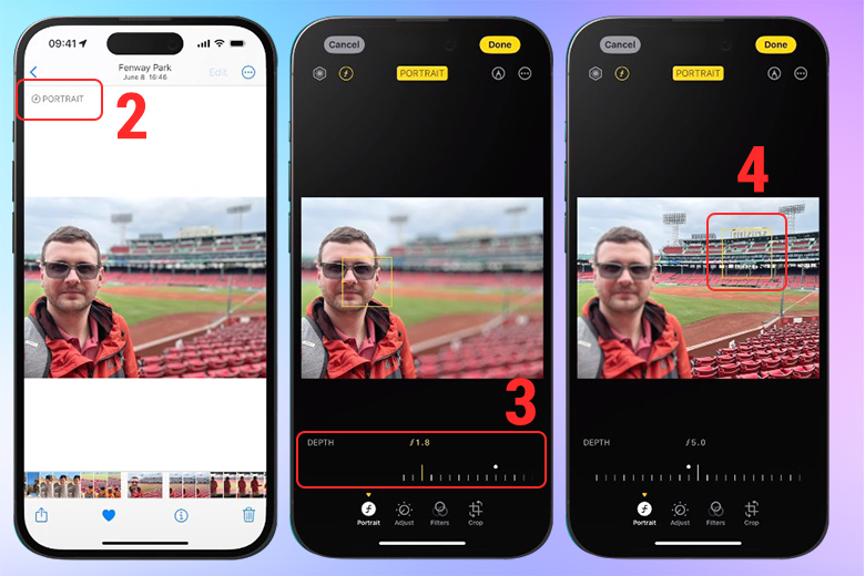 Hướng dẫn chuyển từ ảnh thường sang ảnh chụp chân dung trên iPhone 15