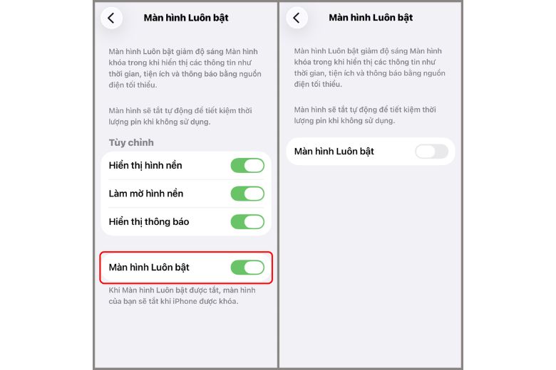 Cách tắt màn hình Luôn Bật trên iPhone 15 Pro/Pro Max