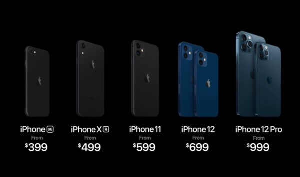 iPhone 12 Pro và iPhone 12 Pro Max vẫn giữ nguyên giá bán công bố trước đó là 999 USD và 1099 USD.