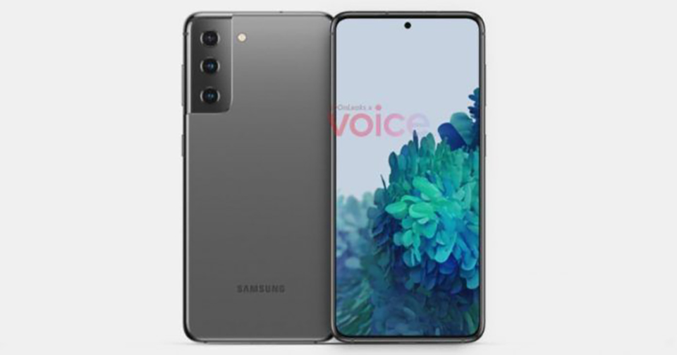 Hình ảnh render Galaxy S21 lần đầu lộ diện với màn hình đục lỗ, 3 camera sau