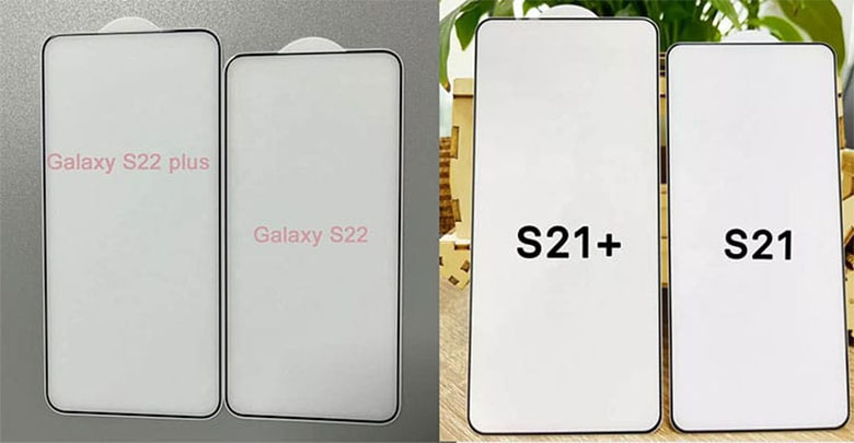 Mặt kính bảo vệ Galaxy S22 và Galaxy S22 Plus lộ diện với màn hình không viền