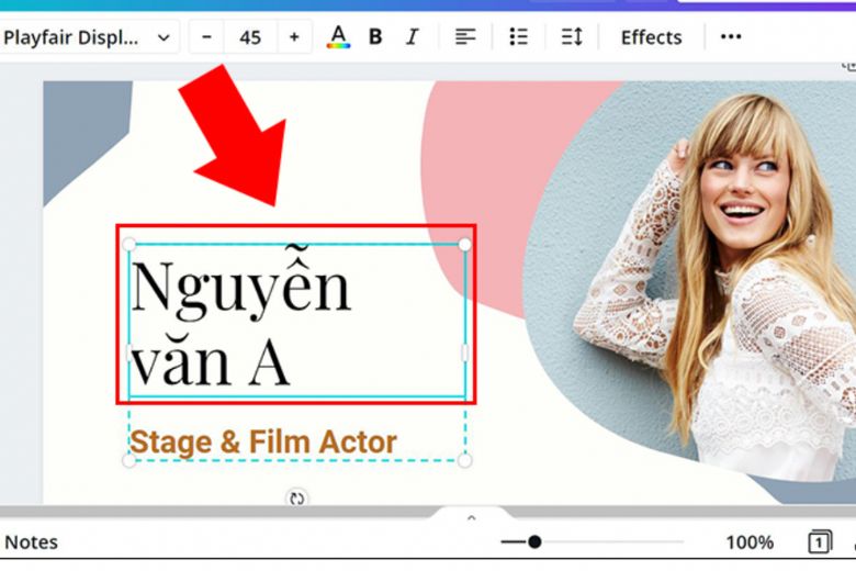 Chỉnh sửa nội dung thông tin cá nhân của bạn trên Canva.