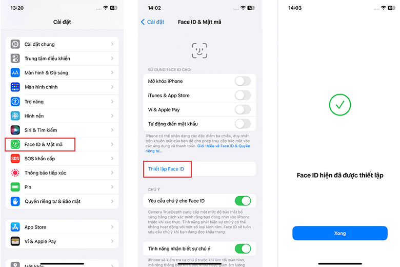 Cách thêm Face ID cho iPhone 13 Pro Max