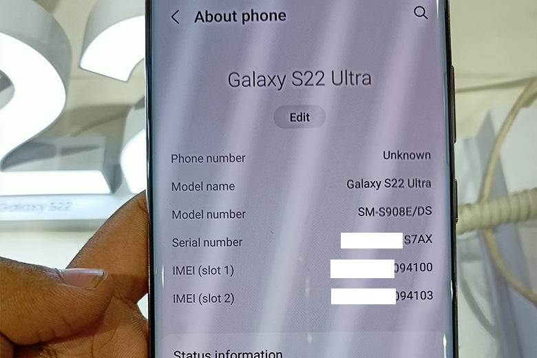 Kiểm tra IMEI Galaxy S22 Ultra 5G