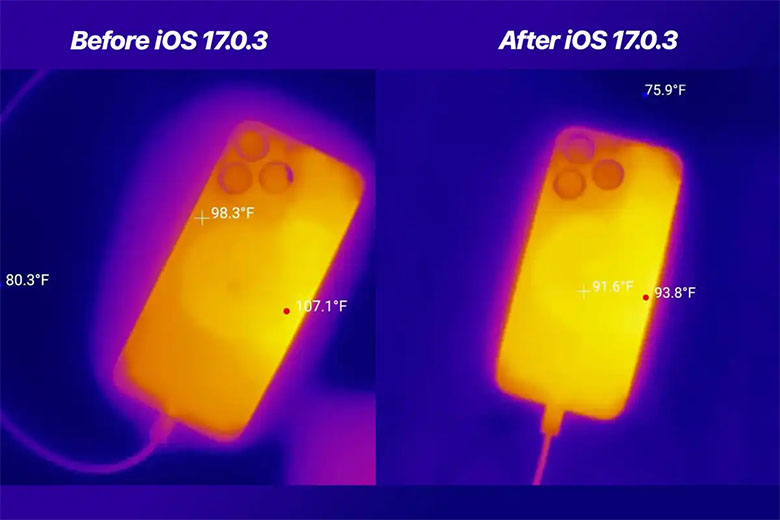 Bằng chứng cho thấy iOS 17.0.3 khắc phục vấn đề quá nhiệt của iPhone 15