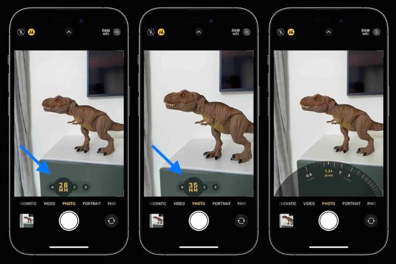 Hướng dẫn cách chuyển đổi các tiêu cự trên iPhone 15 Pro và iPhone 15 Pro Max.