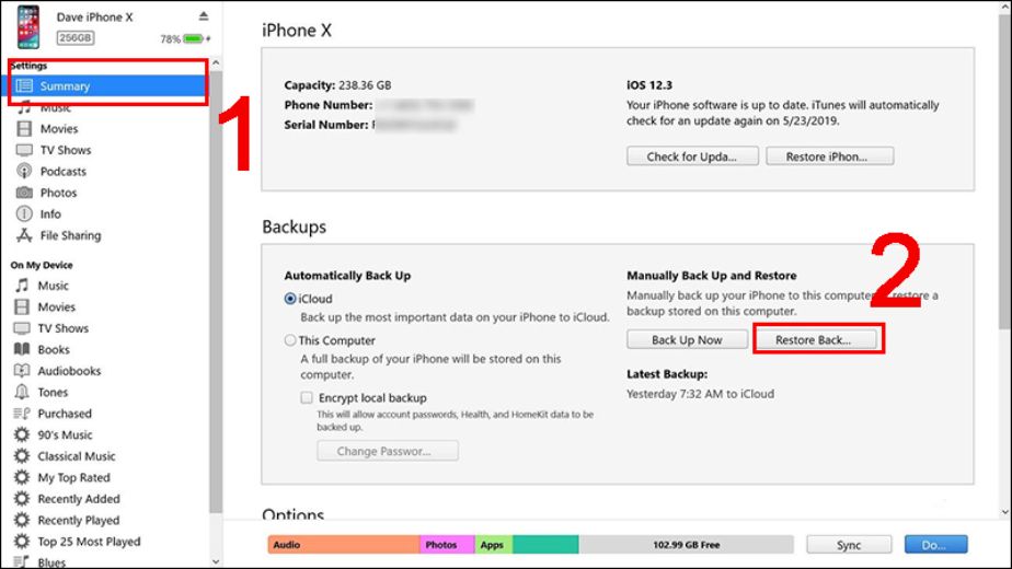 Cách khôi phục ảnh đã xoá trên iPhone bằng iTunes