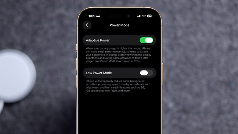 Adaptive Power: Tính năng AI tiết kiệm pin của iOS 26