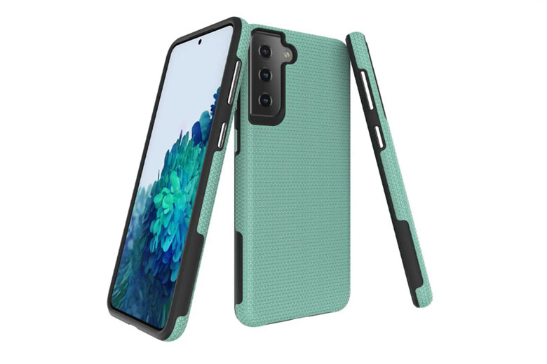 chiếc ốp lưng bảo vệ xuất hiện càng giúp thiết kế của Galaxy S21 lộ diện rõ nét hơn