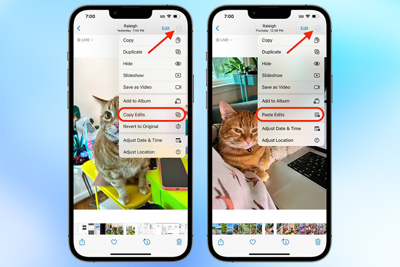Mẹo sao chép và dán chỉnh sửa ảnh trên iPhone