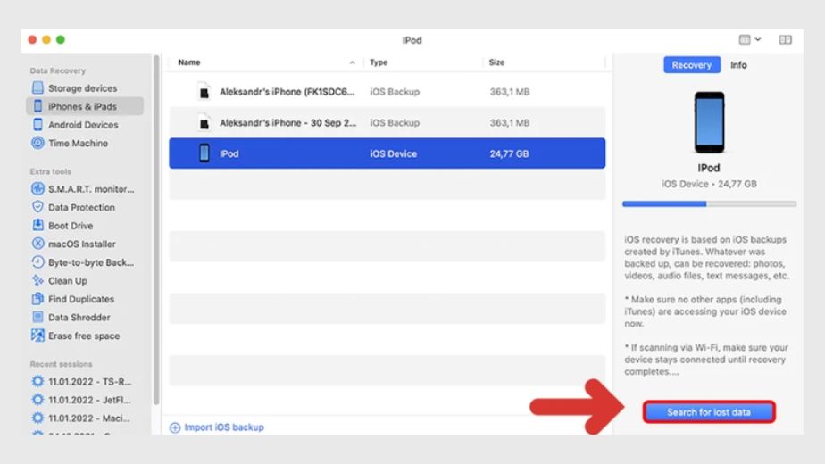 Cách khôi phục ảnh đã xoá trên iPhone bằng Disk Drill