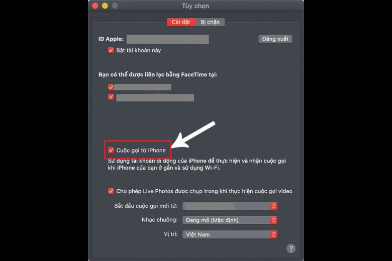 Hướng dẫn cách tắt đồng bộ cuộc gọi trên iPhone với Macbook
