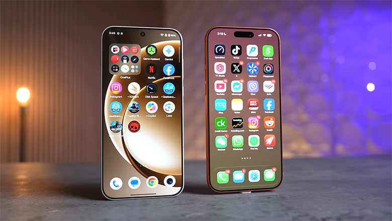 Màn hình: OnePlus 15 vs iPhone 17 Pro Max