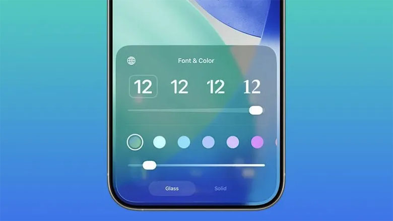 Thanh trượt màn hình khóa "Liquid Glass"
