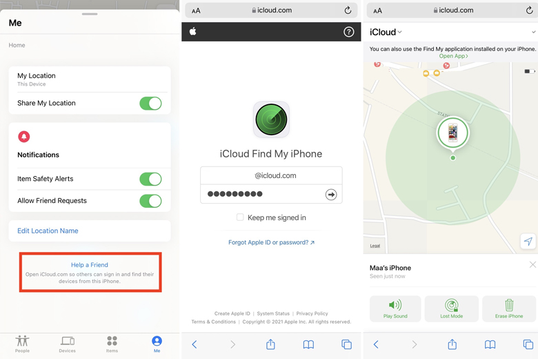 Sử dụng kết hợp với iCloud để tìm kiếm iPhone bị thất lạc