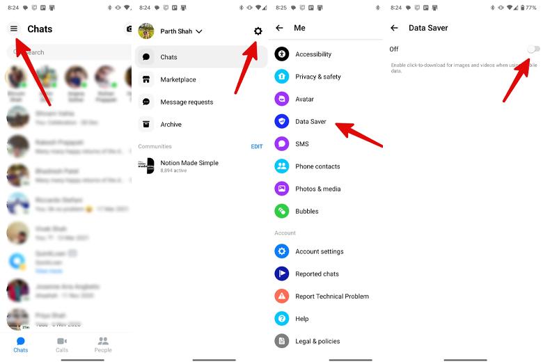 Tắt chế độ tiết kiệm dữ liệu trên Facebook Messenger