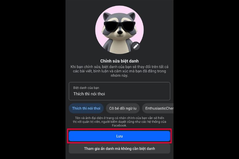 Cách đổi ảnh đại diện bình luận ẩn danh trên Facebook nhanh chóng